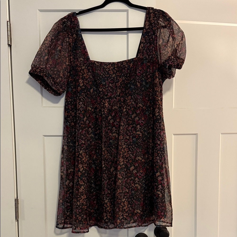 Wild Fable Floral Mini Dress - Black and Red